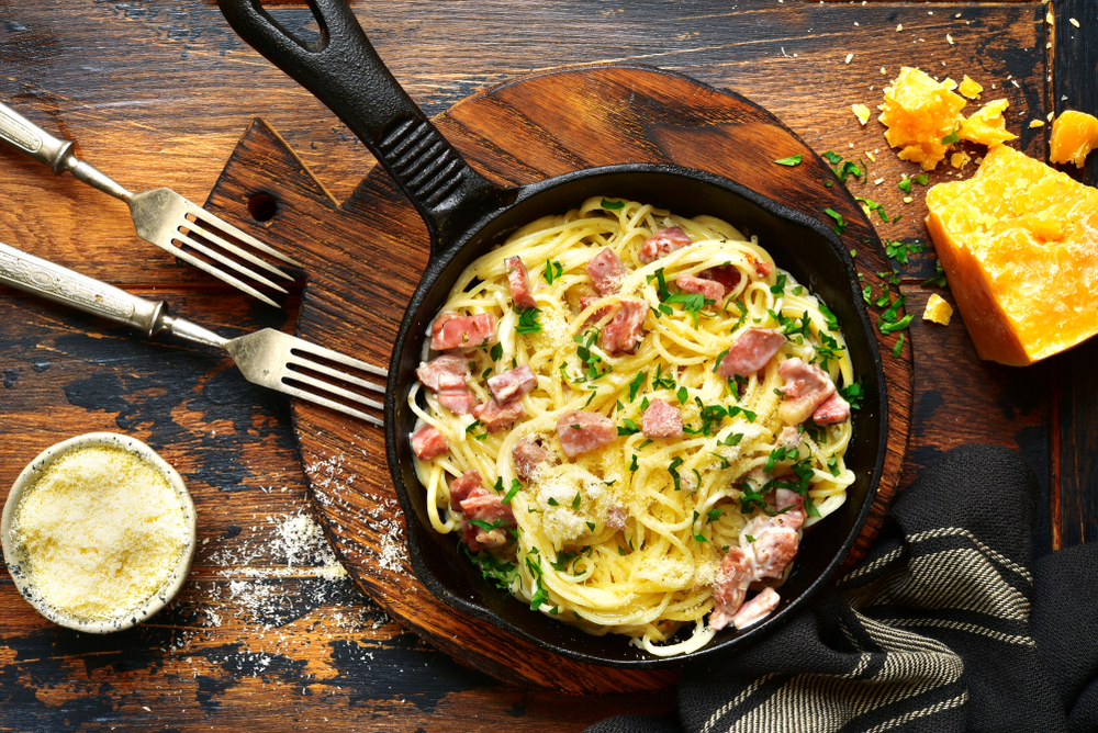 spaghetticarbonara SPAGHETTI CARBONARA MET PARMEZAAN 