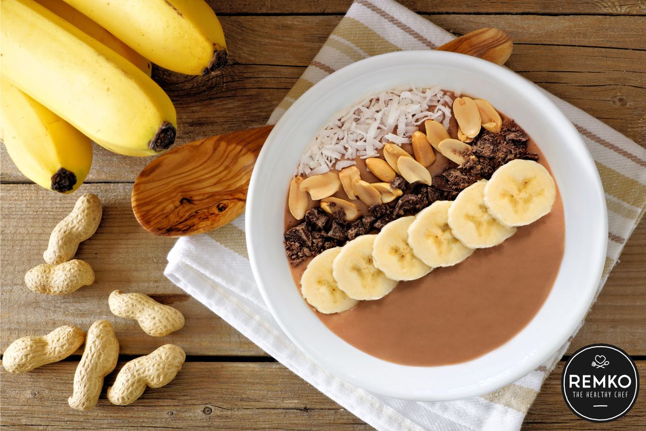 Pindakaas-smoothiebowl PINDAKAAS SMOOTHIE BOWL