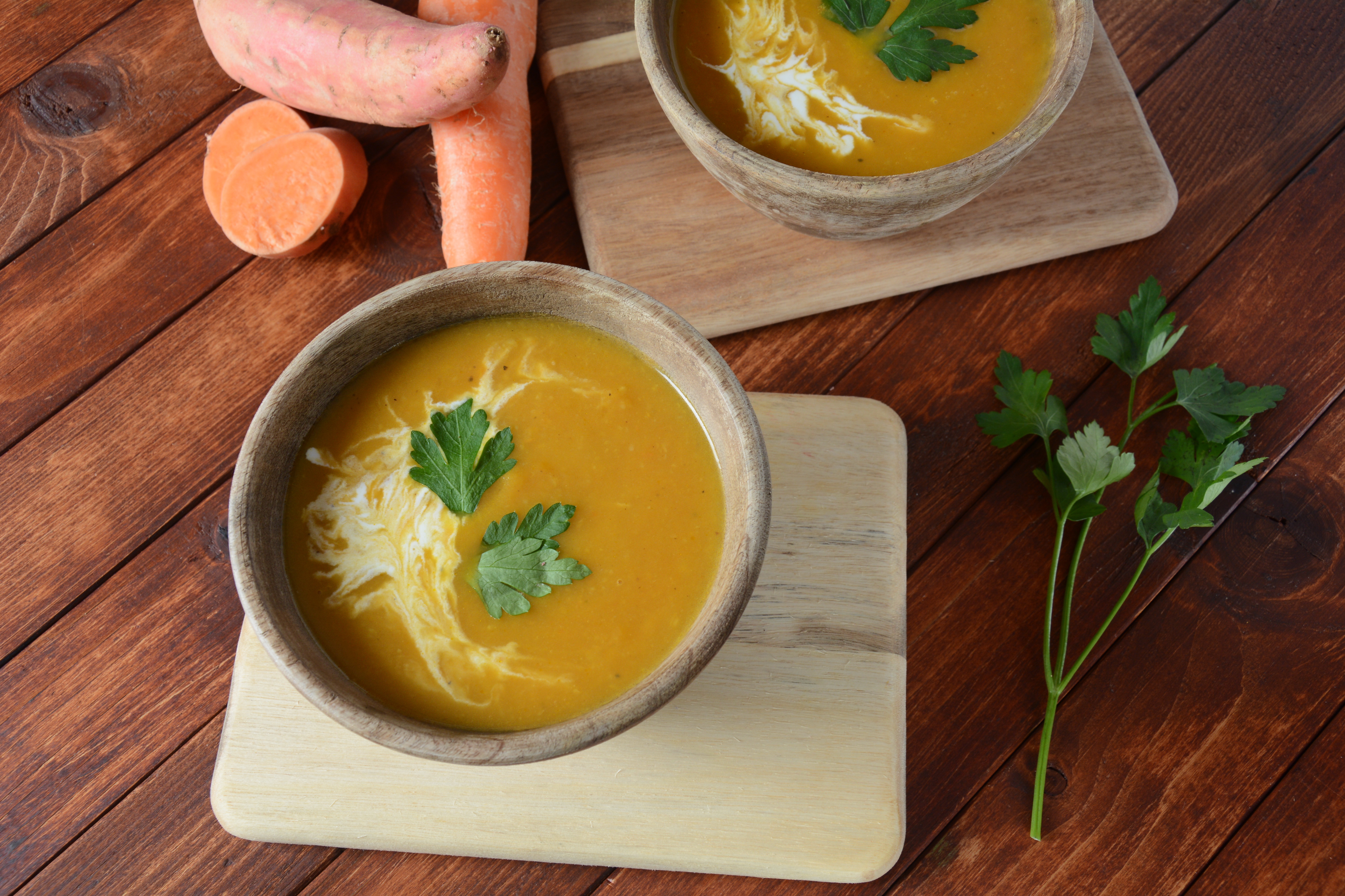 sweetpotato_soup_ Zoete Aardappel Soep met een vleugje Kokos