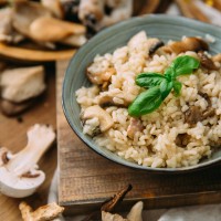 RISOTTO MET BOSPADDENSTOELEN &amp; BASILICUM