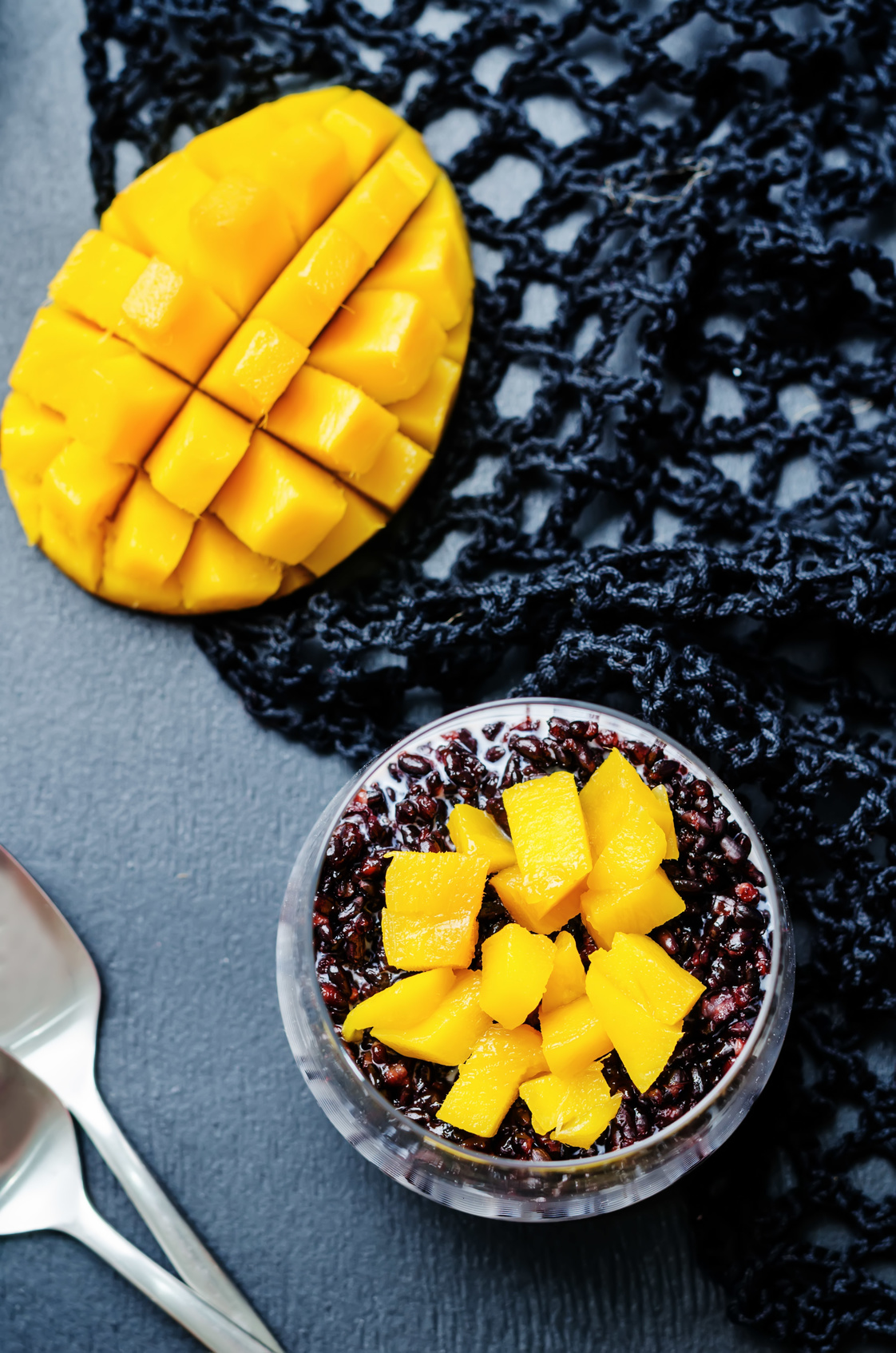 CREAMY BLACK RICE &amp; MANGO PUDDING